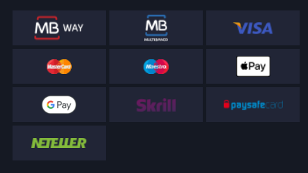 Métodos de pagamento e levantamento Betano Portugal - MB WAY, Multibanco e Apple Pay.