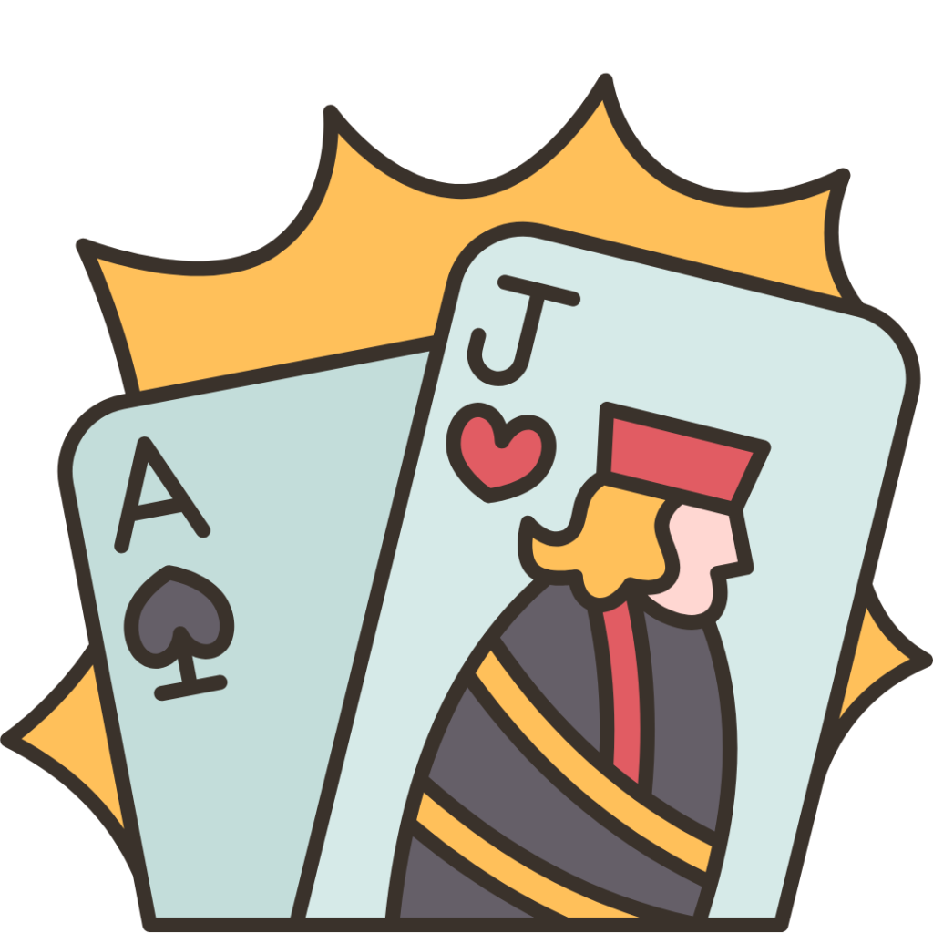 Ícone de cartas de Blackjack 21 para categoria de jogos de casino online Portugal