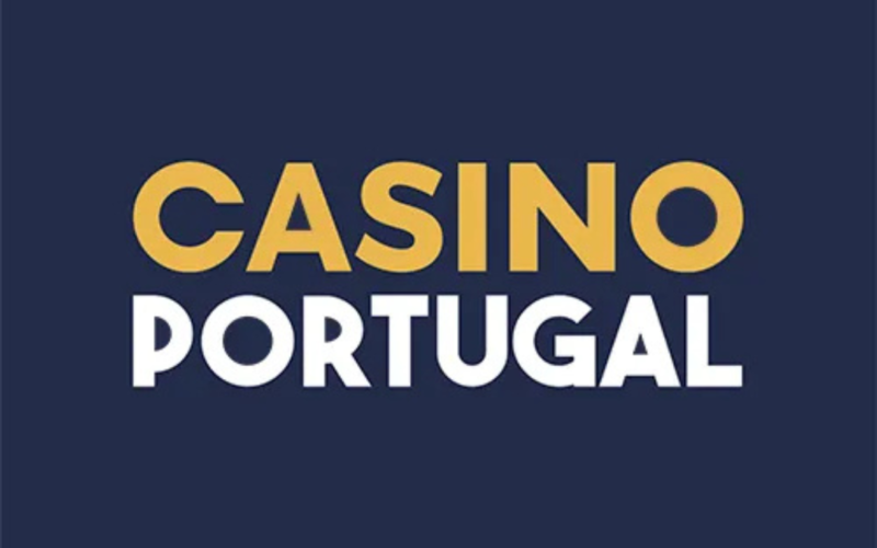 Logótipo oficial do Casino Portugal, apresentando a marca sobre um fundo azul-escuro.
